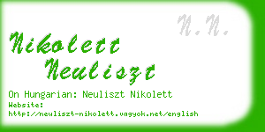 nikolett neuliszt business card